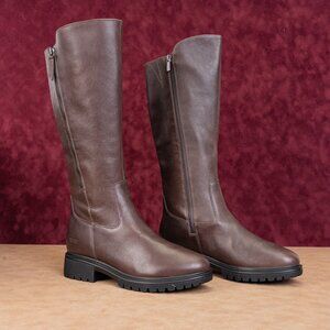 Rockport Wmn Ivette Wide Calf Waterproof Brown Leather Knee Riding Boots sz 9.5